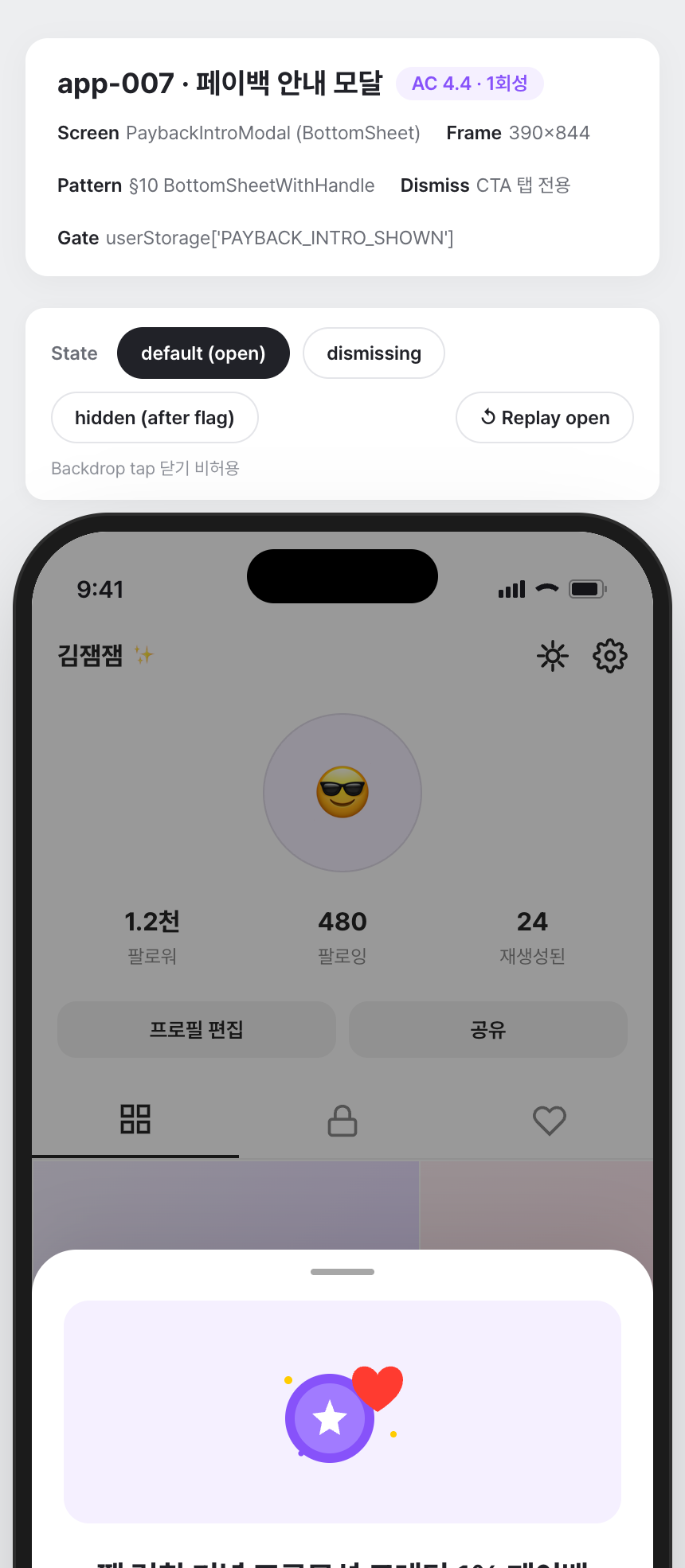 ZZEM · app-007 · Payback Intro Modal